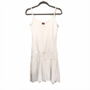 Posh White Slip Mini Dress with Lace Trim